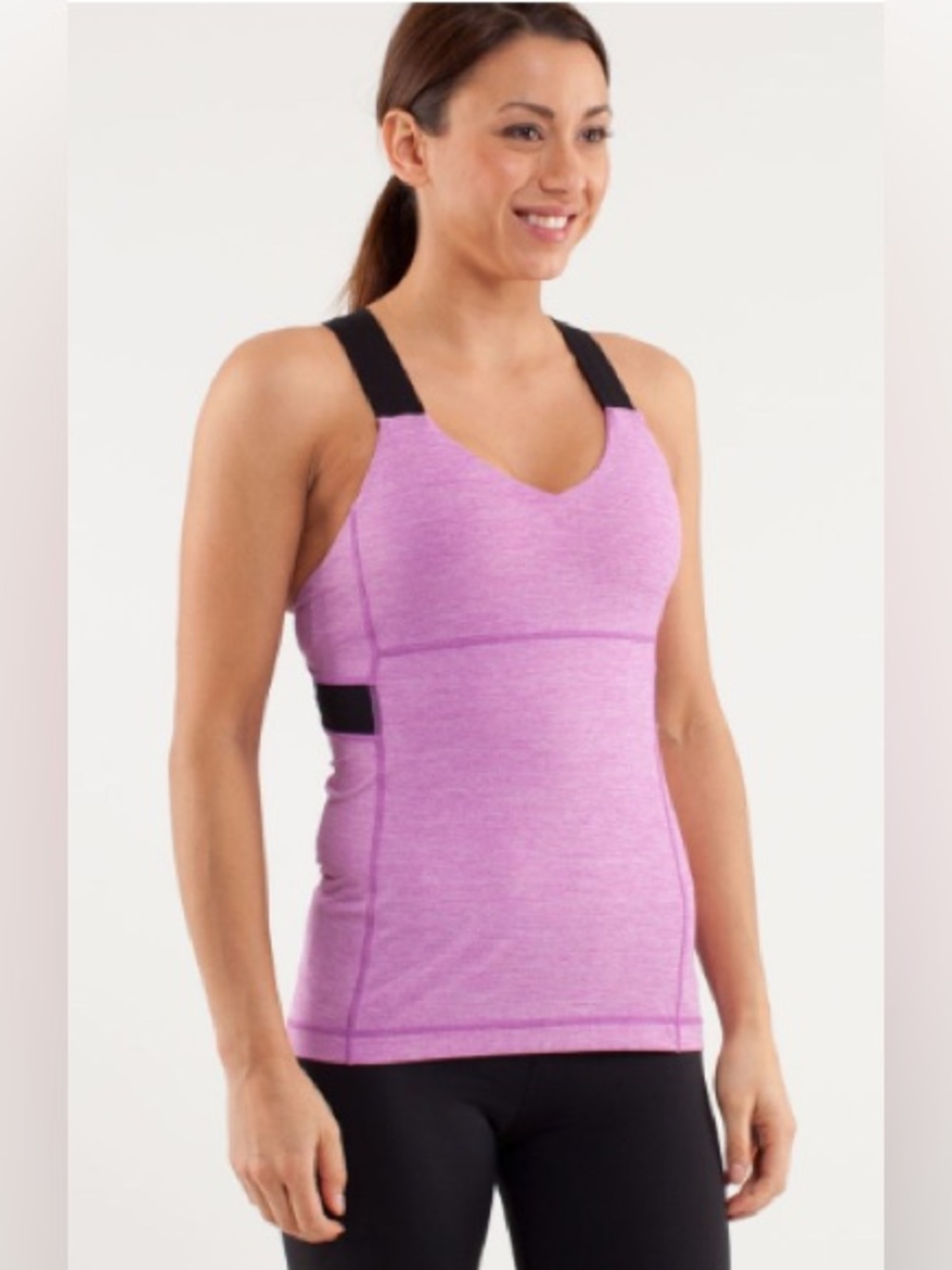 Lululemon Push Your Limits Tank Size 6 Heathered Ultra Violet - Running Yoga